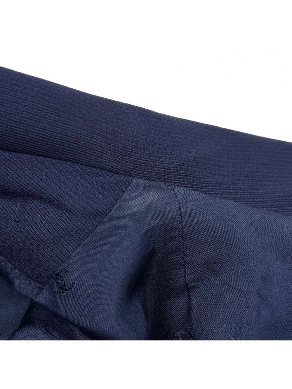 Chanel CC Logo Button Tailored Jacket Outer Wool Navy